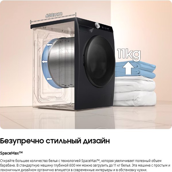 Изображение товара Стирально-сушильная машина Samsung WD11DG6B85BELP