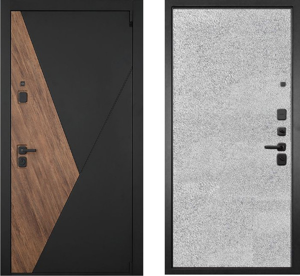 Изображение товара Входная дверь ГРАНИТ Геометрия 77-1 бетон светлый (96x207, правая)