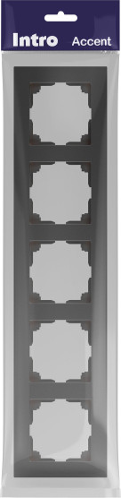 Изображение товара Рамка для выключателей и розеток INTRO Accent 6-505-07 / Б0063733 (графит)