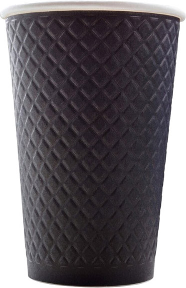 Изображение товара Набор бумажных стаканов Паксервис 400мл / EM90-530 (50шт, WaffleBlack)