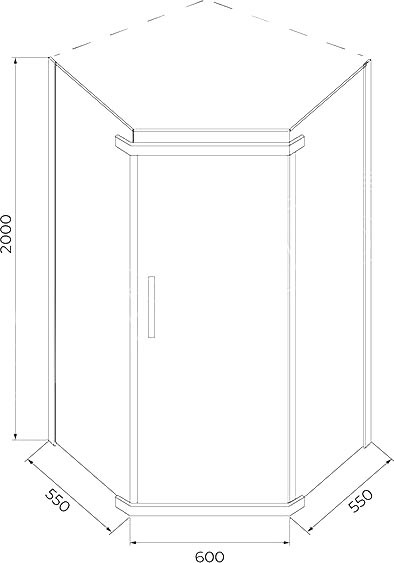 Изображение товара Душевой уголок IVA 98.5x98.5x200 / E2PS100T (тонированное стекло)