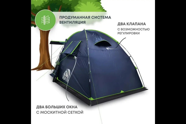 Изображение товара Палатка RSP Outdoor Sharl 3 / T-SHA-3-B (синий)