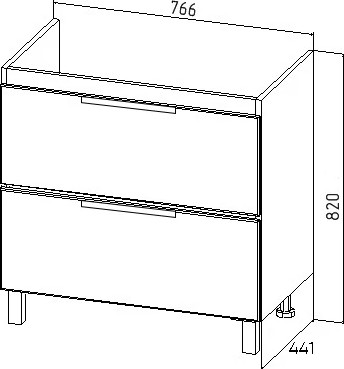 Изображение товара Тумба под умывальник Viant Берлин Moduo 80 / VBER80MDBEL-T2Y