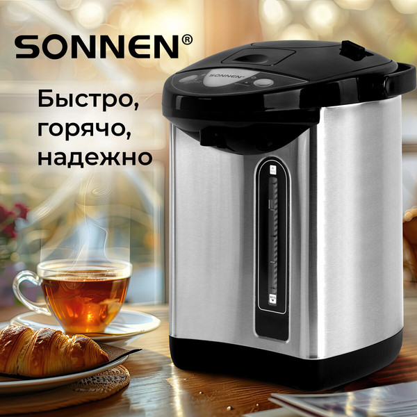 Изображение товара Термопот Sonnen TP-38 / 456710 (черный/серебряный)