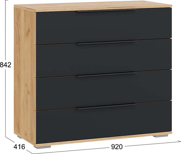 Изображение товара Комод ТриЯ Джоли (дуб крафт золотой/графит матовый)