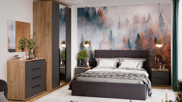 Изображение товара Комод ТриЯ Джоли (дуб крафт золотой/графит матовый)