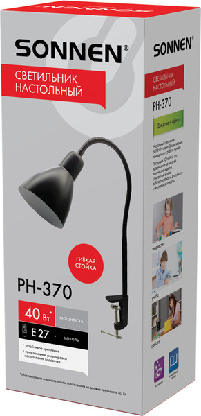 Изображение товара Настольная лампа Sonnen PH-370 / 238235 (черный)