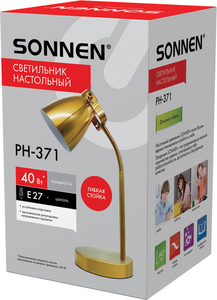 Изображение товара Настольная лампа Sonnen PH-371 / 238236 (золотой)