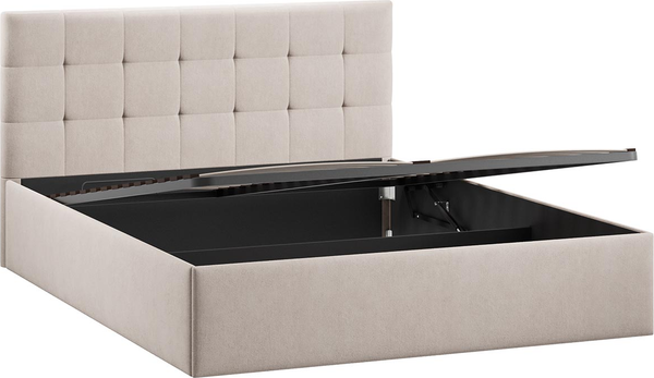 Изображение товара Двуспальная кровать ТриЯ Джоли Универсальная с ПМ Тип 1 160x200 (велюр, мокко светлый)