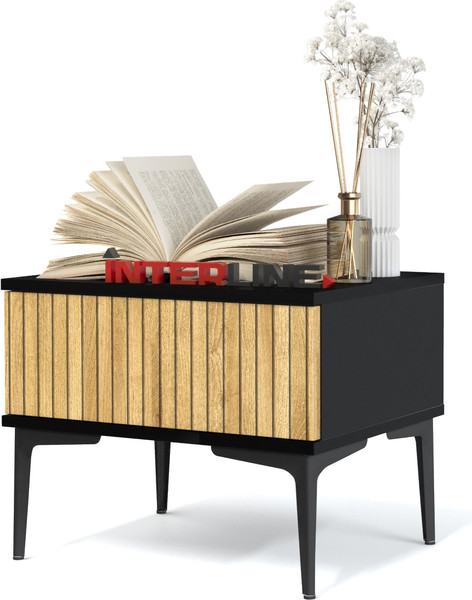 Изображение товара Прикроватная тумба Интерлиния Linea-01 (дуб гринвич/черный)