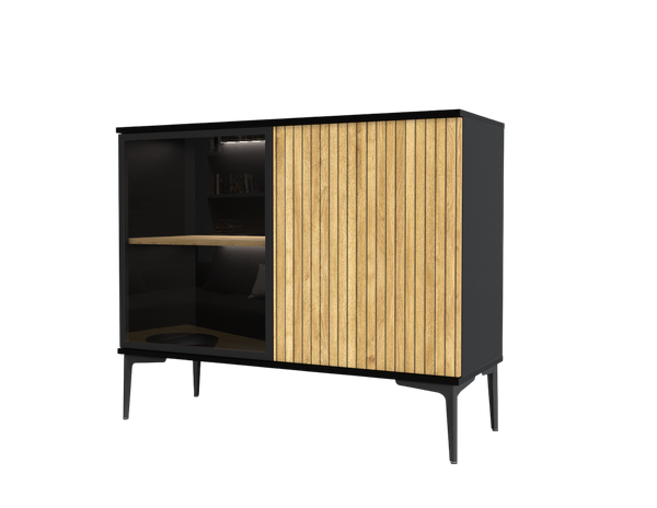 Изображение товара Тумба Интерлиния Linea-06 с подсветкой (дуб гринвич/черный)