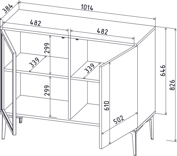 Изображение товара Тумба Интерлиния Linea-06 с подсветкой (дуб гринвич/черный)