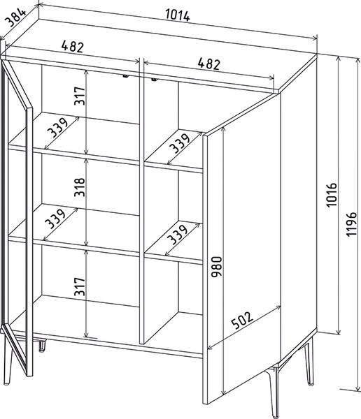 Изображение товара Тумба Интерлиния Linea-07 с подсветкой (дуб гринвич/черный)