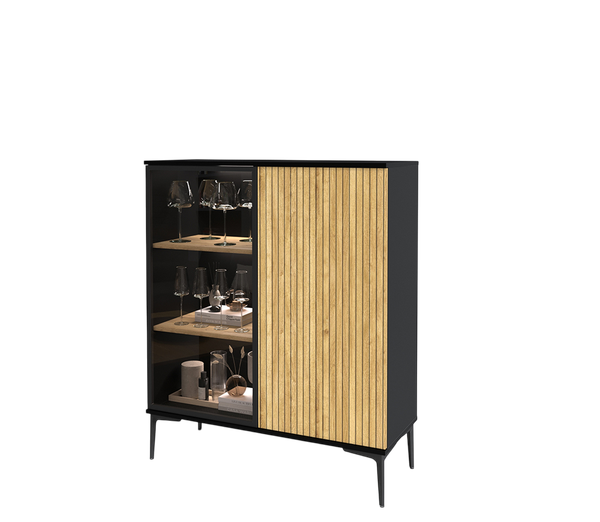 Изображение товара Тумба Интерлиния Linea-07 с подсветкой (дуб гринвич/черный)