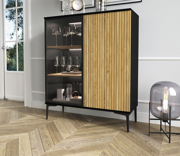 Изображение товара Тумба Интерлиния Linea-07 с подсветкой (дуб гринвич/черный)