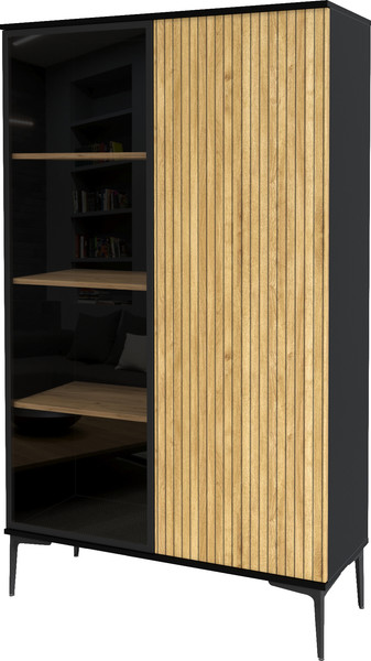 Изображение товара Шкаф с витриной Интерлиния Linea-13 (дуб гринвич/черный)