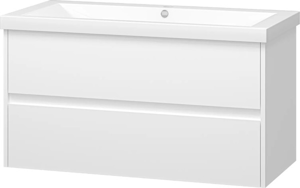 Изображение товара Тумба с умывальником Misty Алиса 100 / Э-Али01100-011П2Я+10.150.01000.001 (подвесная)