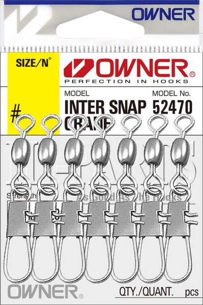 Изображение товара Вертлюг рыболовный Owner Inter Snap Crane №16 / 52470-16 (10шт)