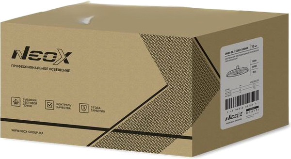 Изображение товара Светильник для подсобных помещений Neox UHB-2L 150Вт 230В 5000К 15750Лм 105лм/Вт IP65 / 4690612057057