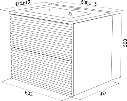 Изображение товара Тумба под умывальник IDDIS Bild / BIL60G0i95 (темно-серый)
