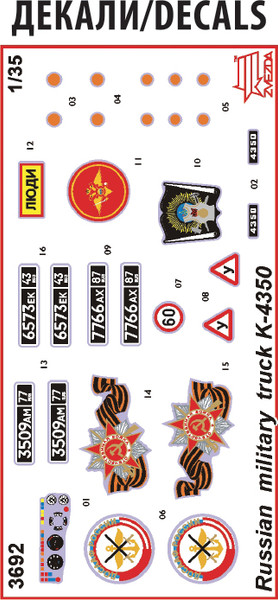 Изображение товара Сборная модель Звезда Российский двухосный грузовой автомобиль К-4350 / 3692