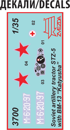 Изображение товара Сборная модель Звезда Тягач СТЗ-5 с реактивным минометом  БМ-13 Катюша / 3700