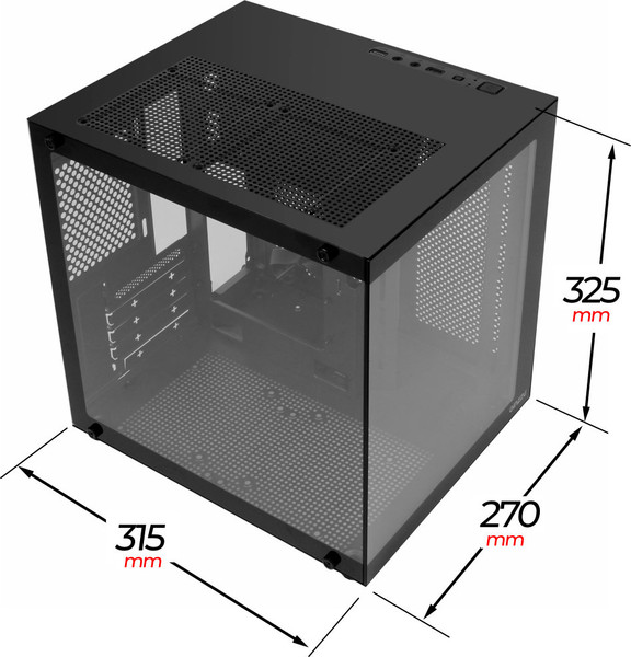 Изображение товара Корпус для компьютера Ginzzu V100 (черный)