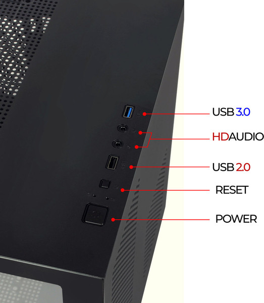 Изображение товара Корпус для компьютера Ginzzu V100 (черный)