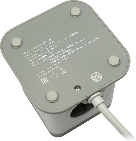 Изображение товара Сетевой фильтр Cablexpert TWR-4-CU2-W-2
