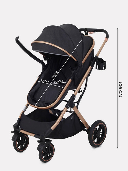 Изображение товара Детская универсальная коляска MOWbaby Jasper 3 в 1 / MB022 (Gold Black)