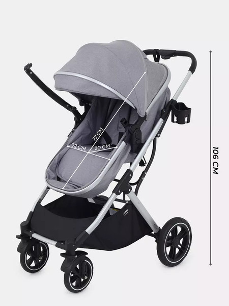 Изображение товара Детская универсальная коляска MOWbaby Jasper 3 в 1 / MB022 (Silver Grey)
