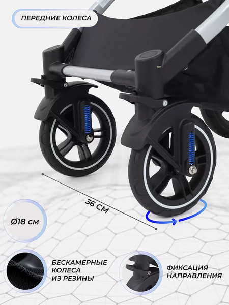 Изображение товара Детская универсальная коляска MOWbaby Jasper 3 в 1 / MB022 (Silver Grey)