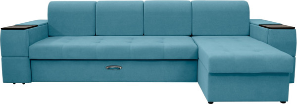 Изображение товара Диван угловой Сириус Лидер-13 с оттоманкой НПБ 330x165 (Eva 29 велюр голубой)