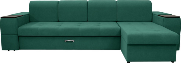 Изображение товара Диван угловой Сириус Лидер-13 с оттоманкой НПБ 330x165 (Eva 30 велюр зеленый)