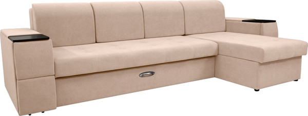 Изображение товара Диван угловой Сириус Лидер-13 с оттоманкой НПБ 330x165 (Eva 33 велюр светло-коричневый)