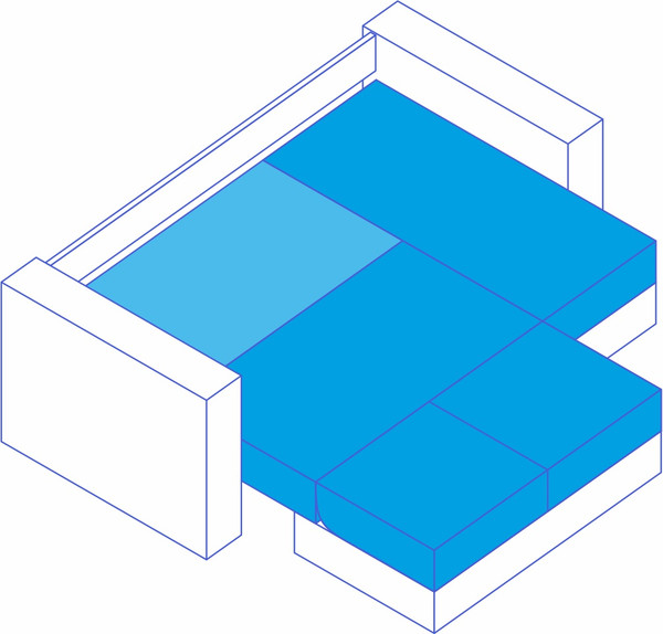 Изображение товара Диван угловой Сириус Лидер-1 c оттоманкой НПБ 260x165 (Eva 01 велюр белый)