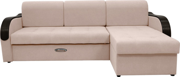 Изображение товара Диван угловой Сириус Лидер-1 c оттоманкой ППУ 260x165 (Eva 01 велюр белый)