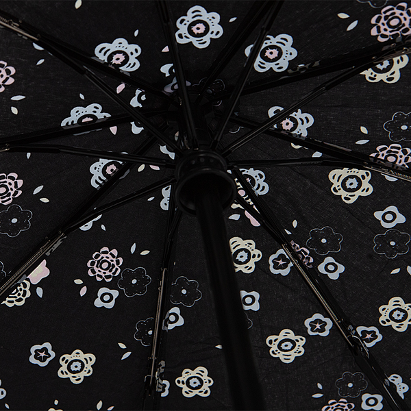 Изображение товара Зонт складной Rain Berry 734-21326.1 (черный/цветы)