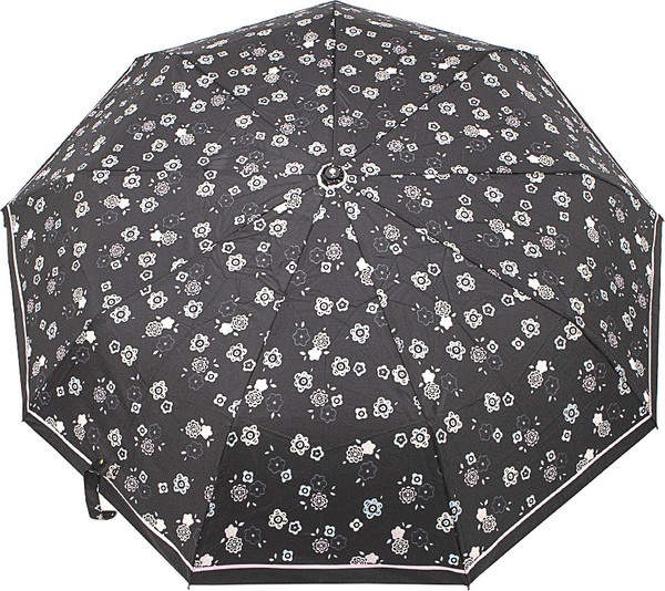 Изображение товара Зонт складной Rain Berry 734-21326.1 (черный/цветы)