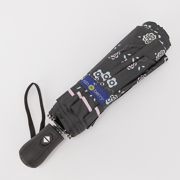 Изображение товара Зонт складной Rain Berry 734-21326.1 (черный/цветы)