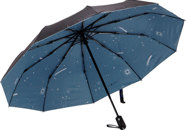 Изображение товара Зонт складной Rain Berry 734-23335.1 (черный/голубой)