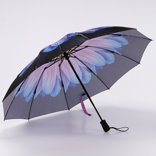 Изображение товара Зонт складной Rain Berry 734-23340.2 (черный/голубой)