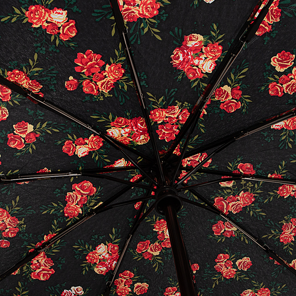 Изображение товара Зонт складной Rain Berry 734-23588.1 (черный/цветы)