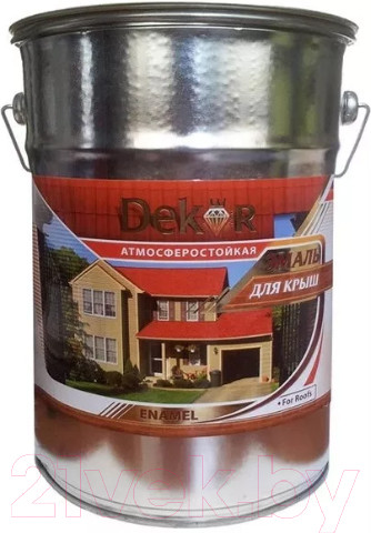 Изображение товара Эмаль Dekor Алкидная для крыш (6кг, серый)