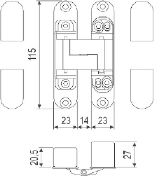 Изображение товара Петля дверная Lockstyle Eclipse 3.0 (матовый хром)