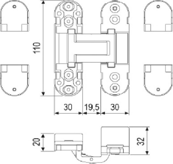 Изображение товара Петля дверная Lockstyle Eclipse 2.0 (матовый никель)