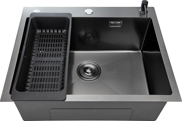 Изображение товара Мойка кухонная STELLAR S6050NB-D (3h) (нано черный)