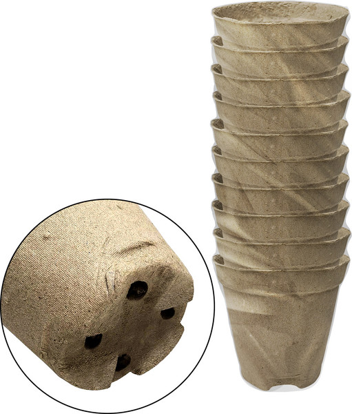 Изображение товара Набор горшков для рассады ГазонCity Торфяной 105x100 круглые (10шт)