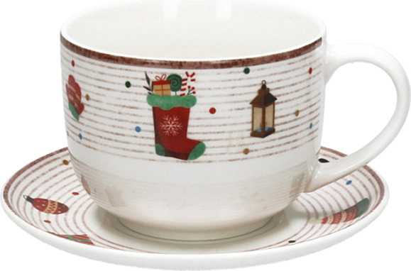 Изображение товара Чашка с блюдцем Andrea Fontebasso New Milk&Coffee Christmas Time Рождественск. носок / NL6856FM250