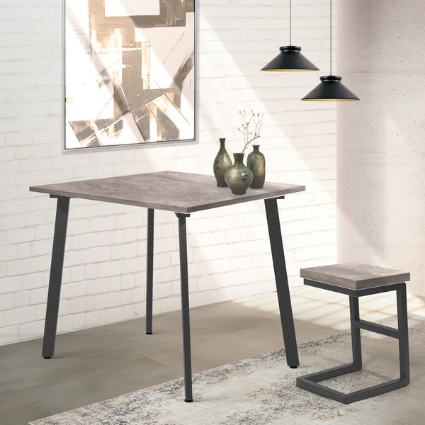 Изображение товара Обеденный стол Millwood Шанхай Л18 90х90х75 (бетон/графит)